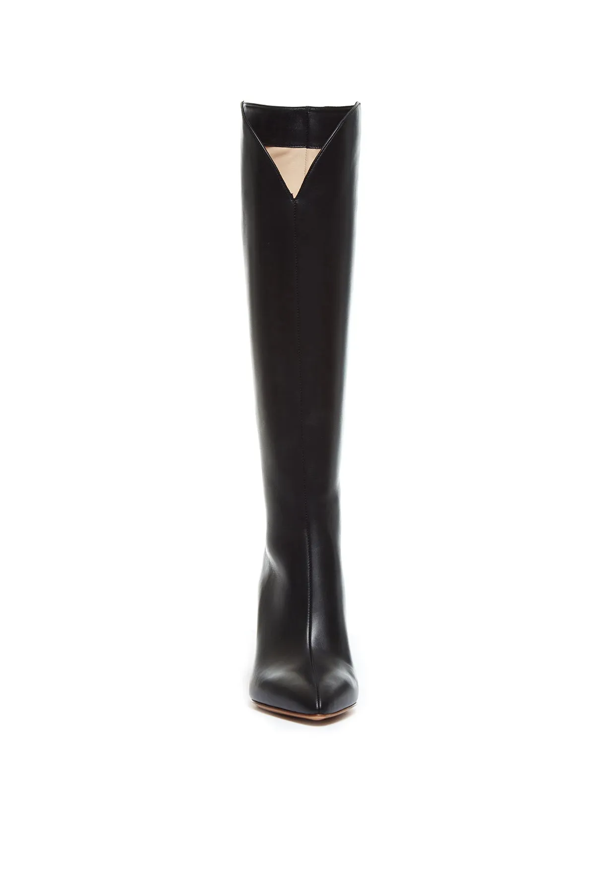 Cora Knee High Boot in Black Leather