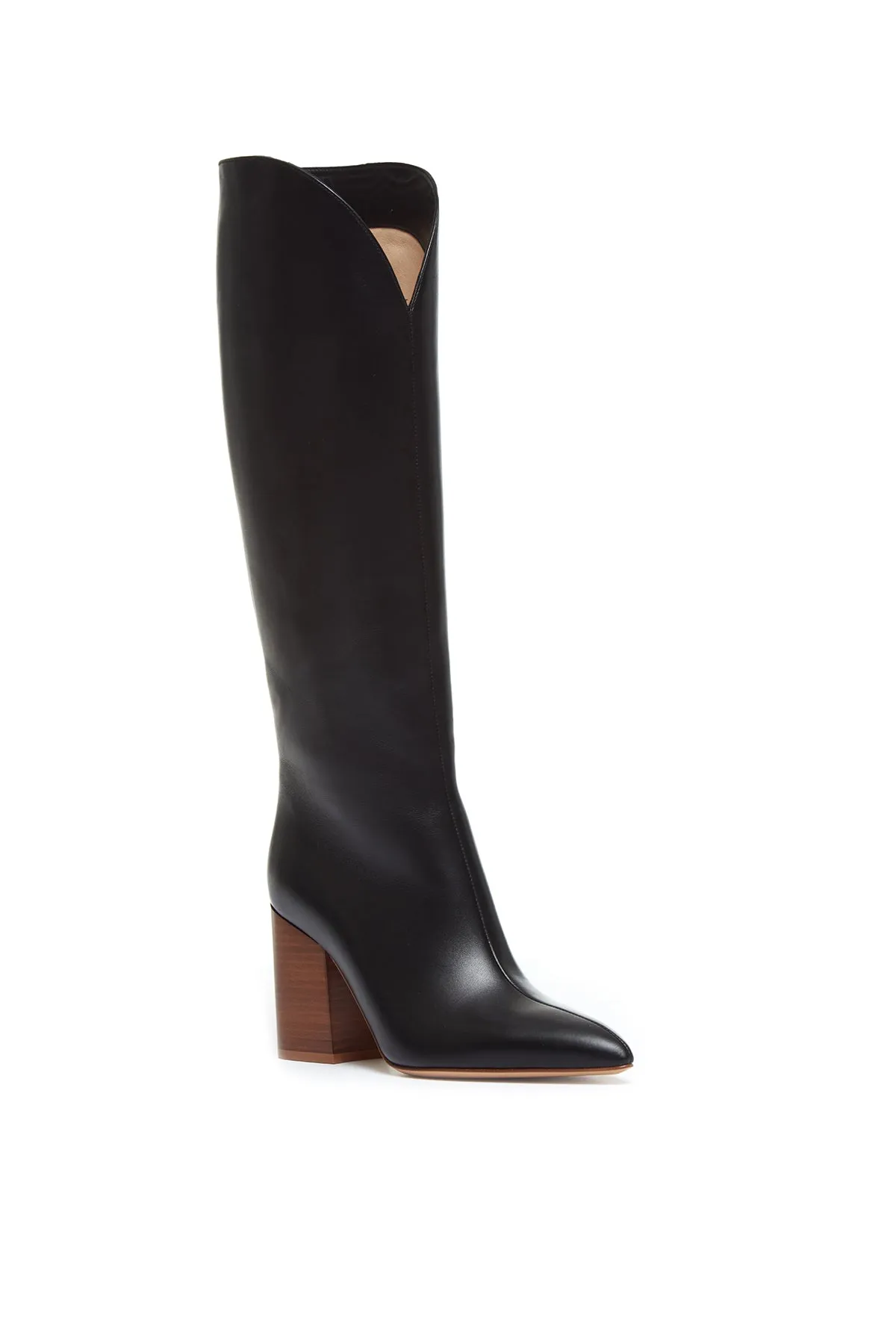 Cora Knee High Boot in Black Leather