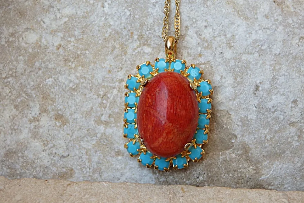 Coral and turquoise necklace