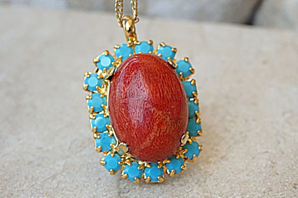 Coral and turquoise necklace