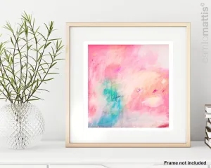 coral bed above decor print, 30x40 print, Boho art print, Pink wall art, Pink abstract painting