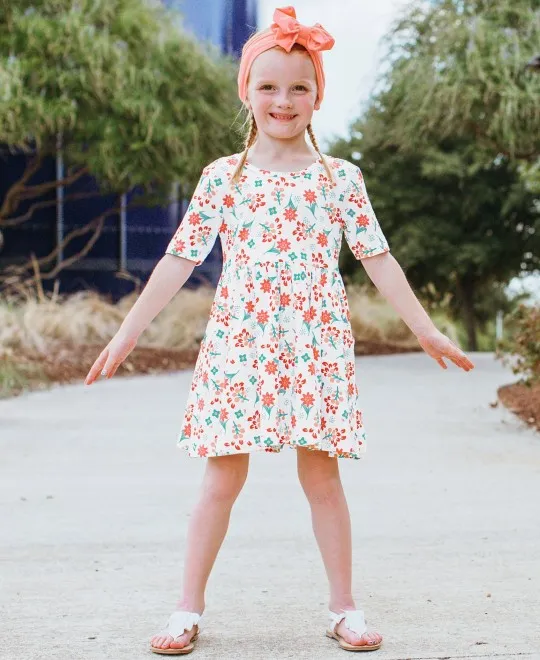 Coral Charm Twirl Dress