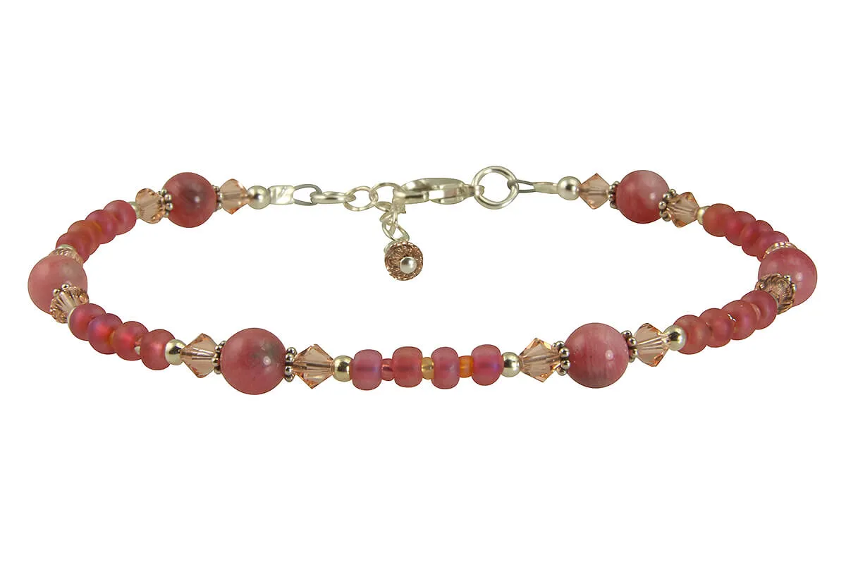 Coral Peach Jade Gemstone Anklet