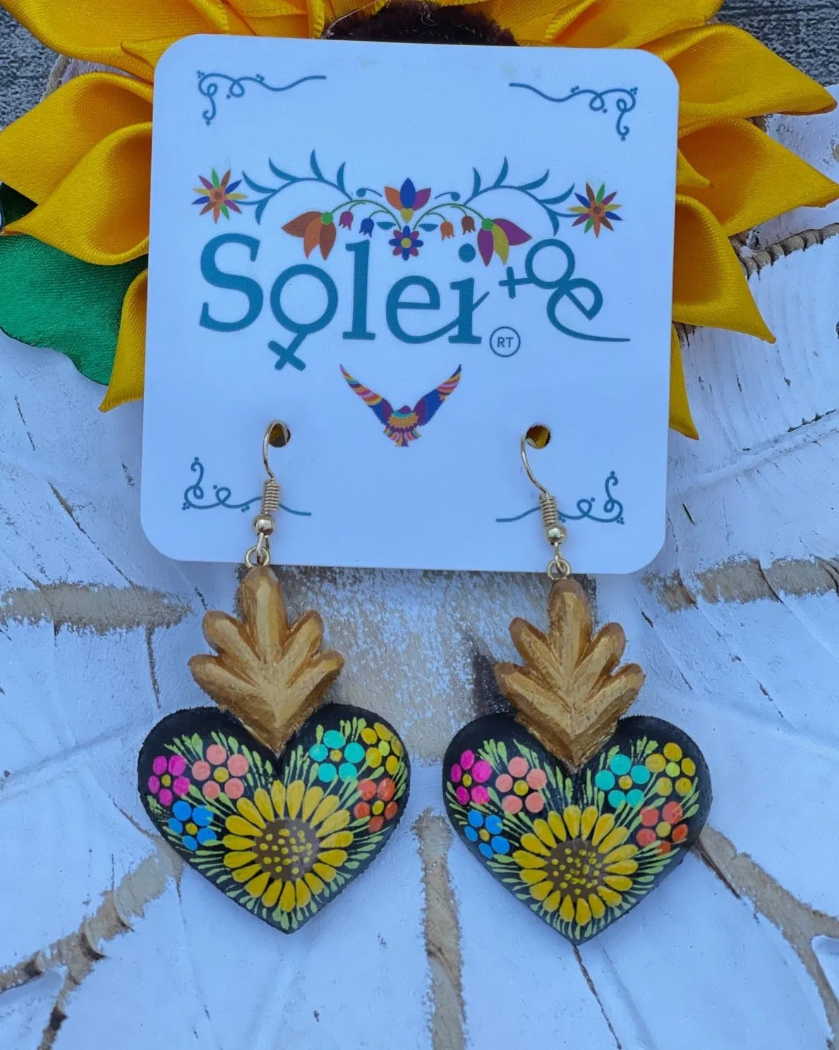 Corazon Arleth Sunflower Earrings