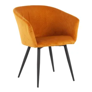 Corazza Contemporary Accent Chair in Black Metal and Yellow Corduroy by LumiSource