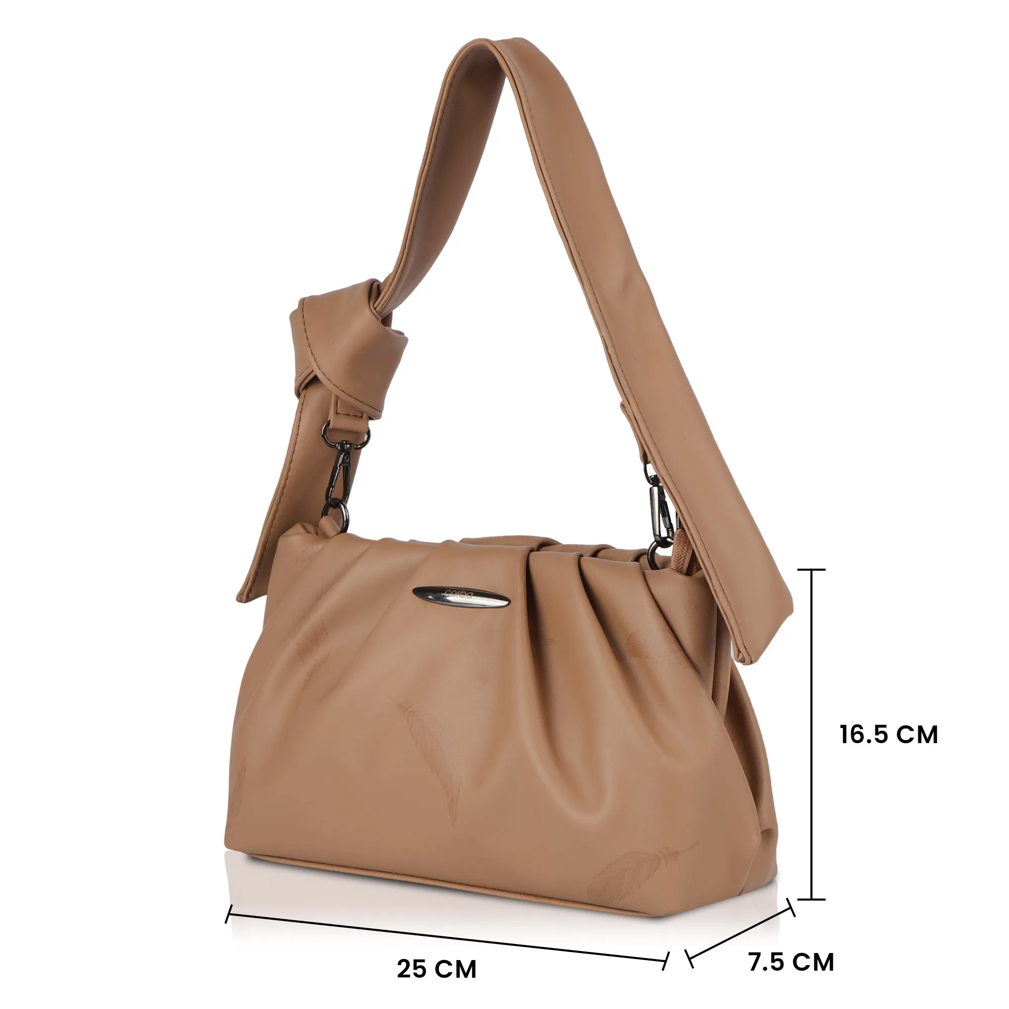 Corba Knot Style Sling Bag Light Brown