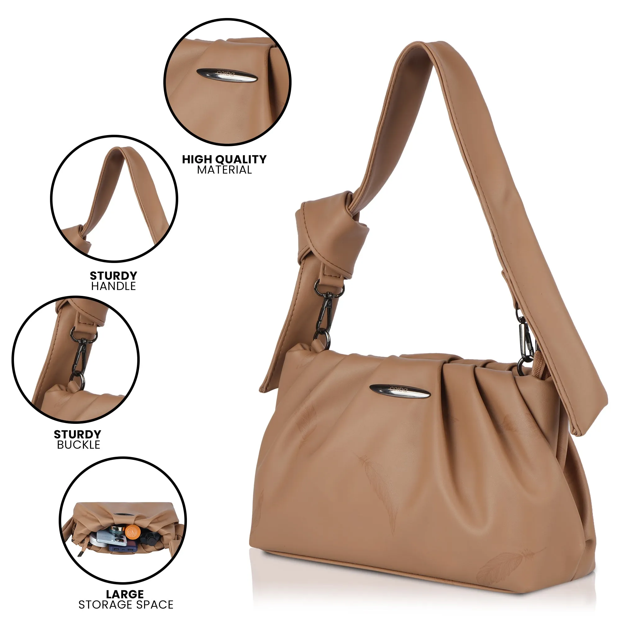 Corba Knot Style Sling Bag Light Brown