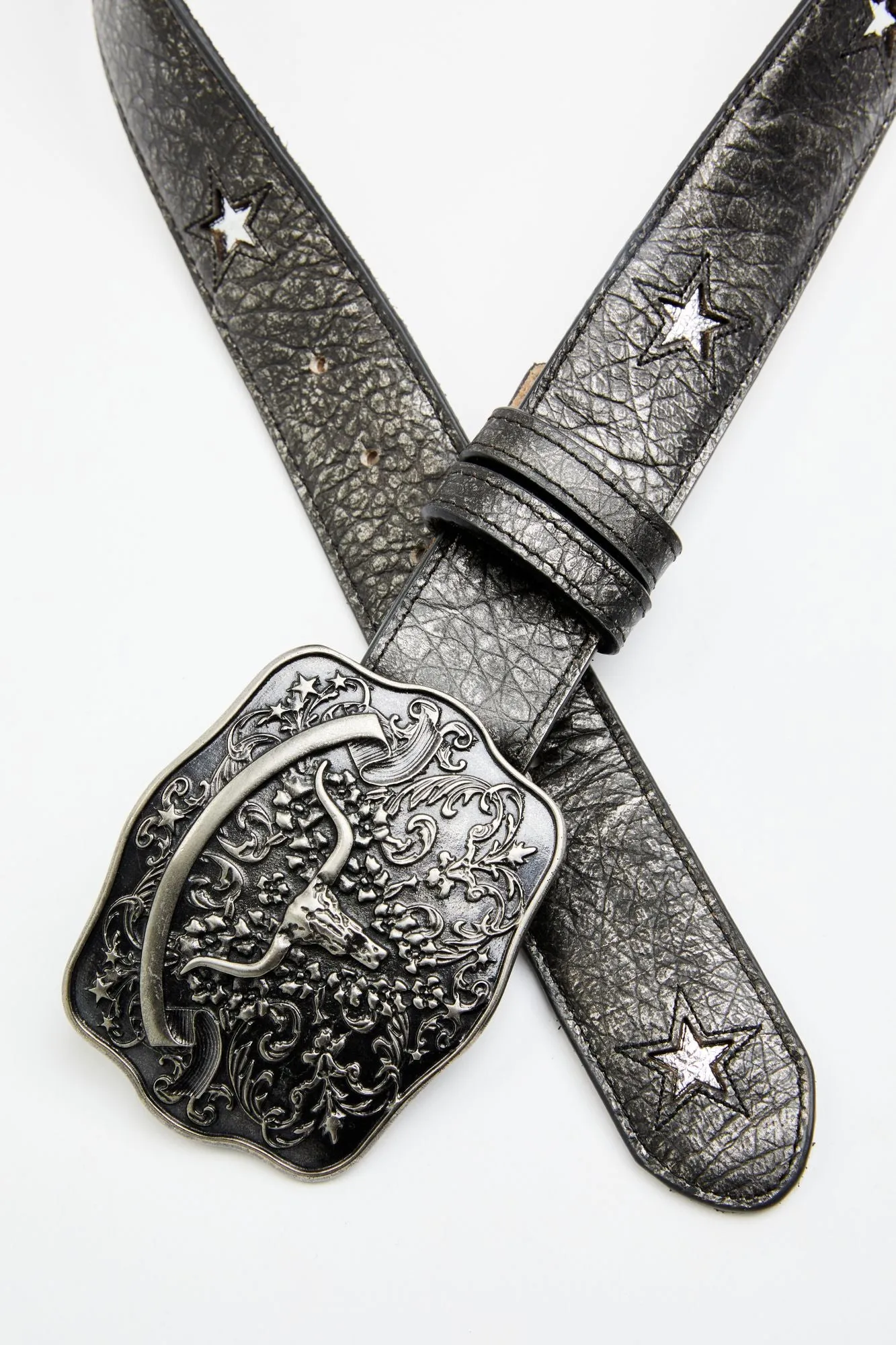 Cordero Longhorn Buckle And Star Cutout Belt