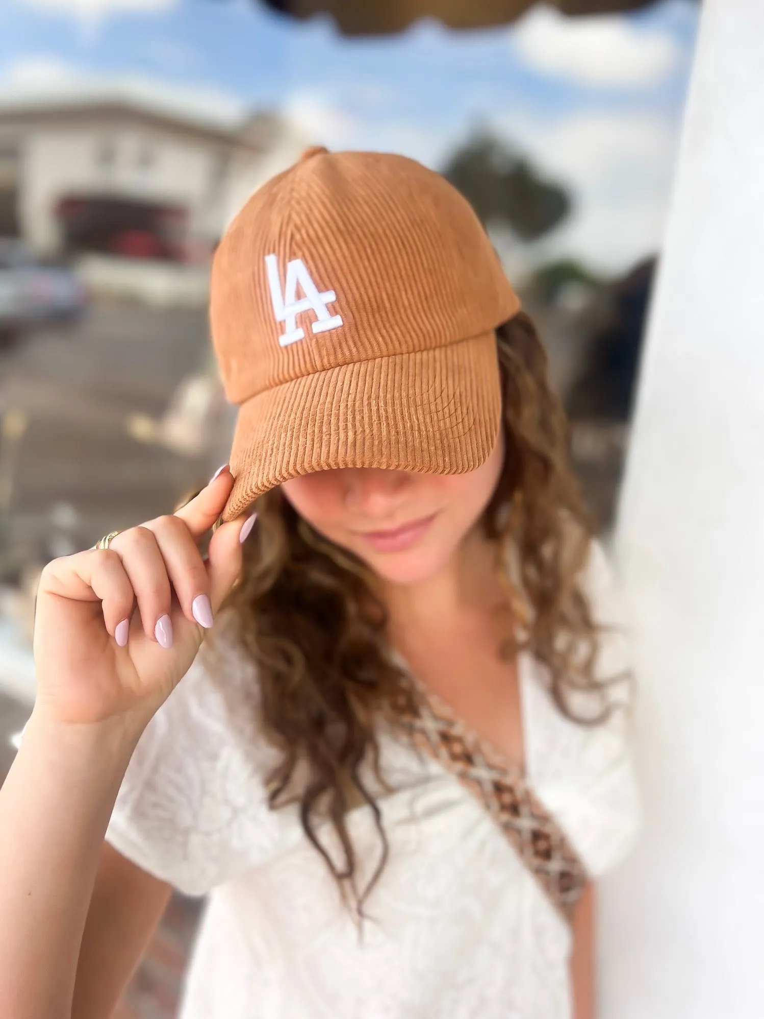 Corduroy LA Baseball Cap | Earth Tone Dodgers Ball Hat