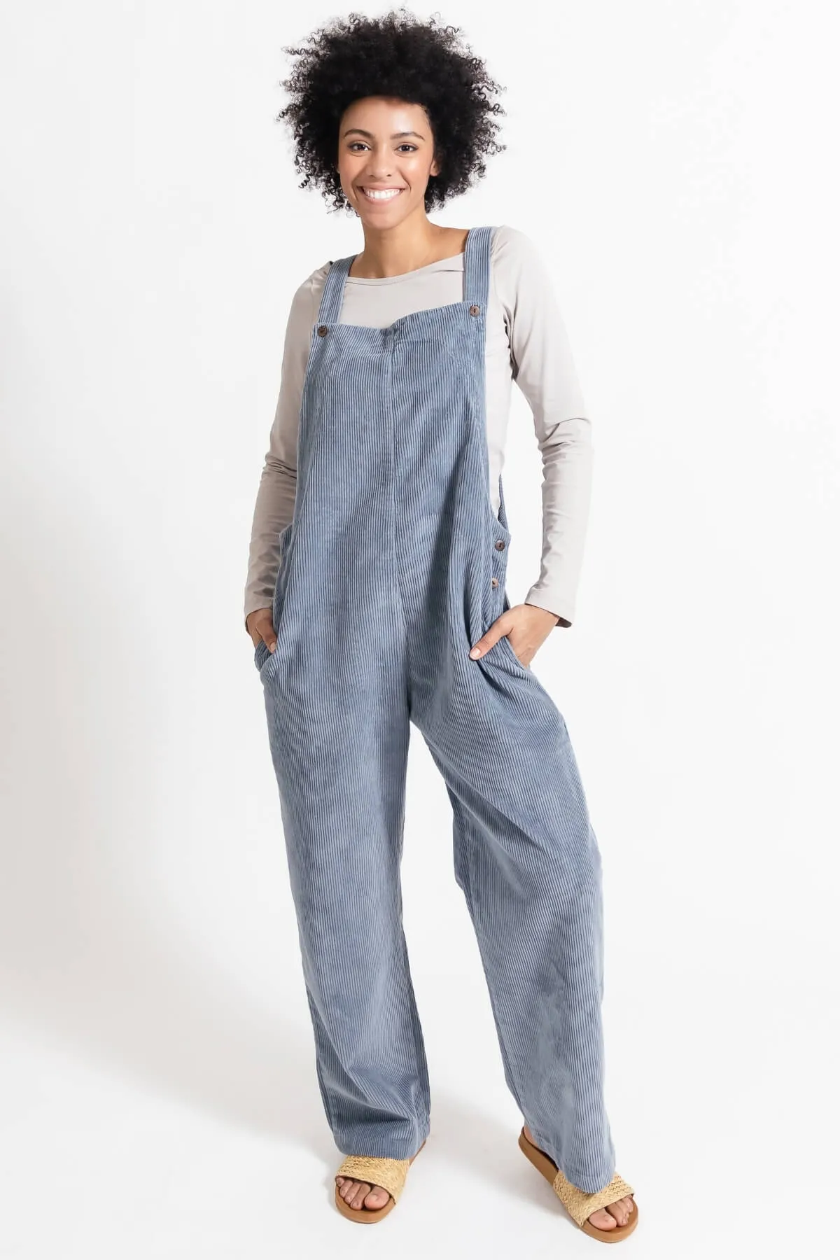 Corduroy Overalls - Sky Blue