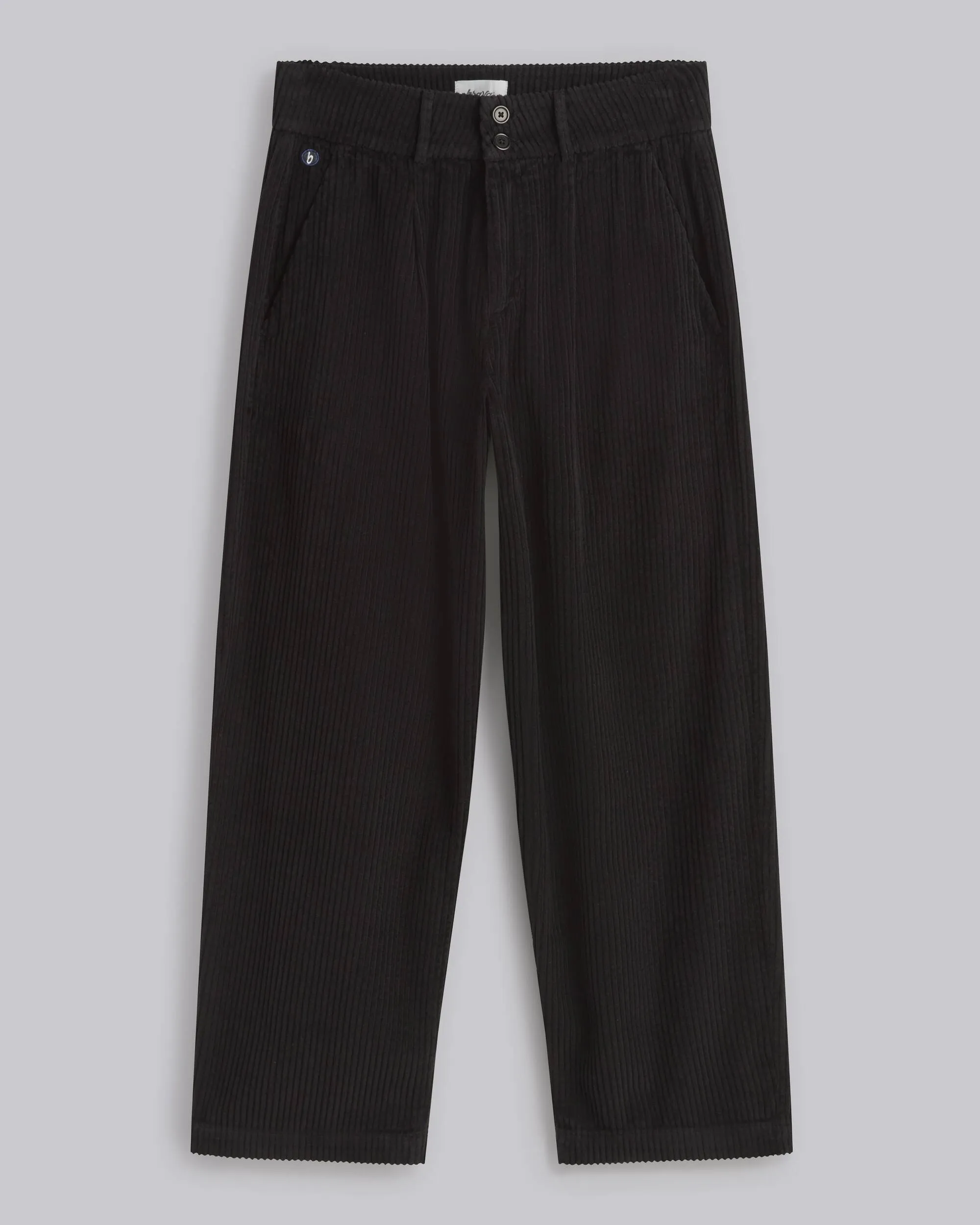 Corduroy Pleated Pants Black