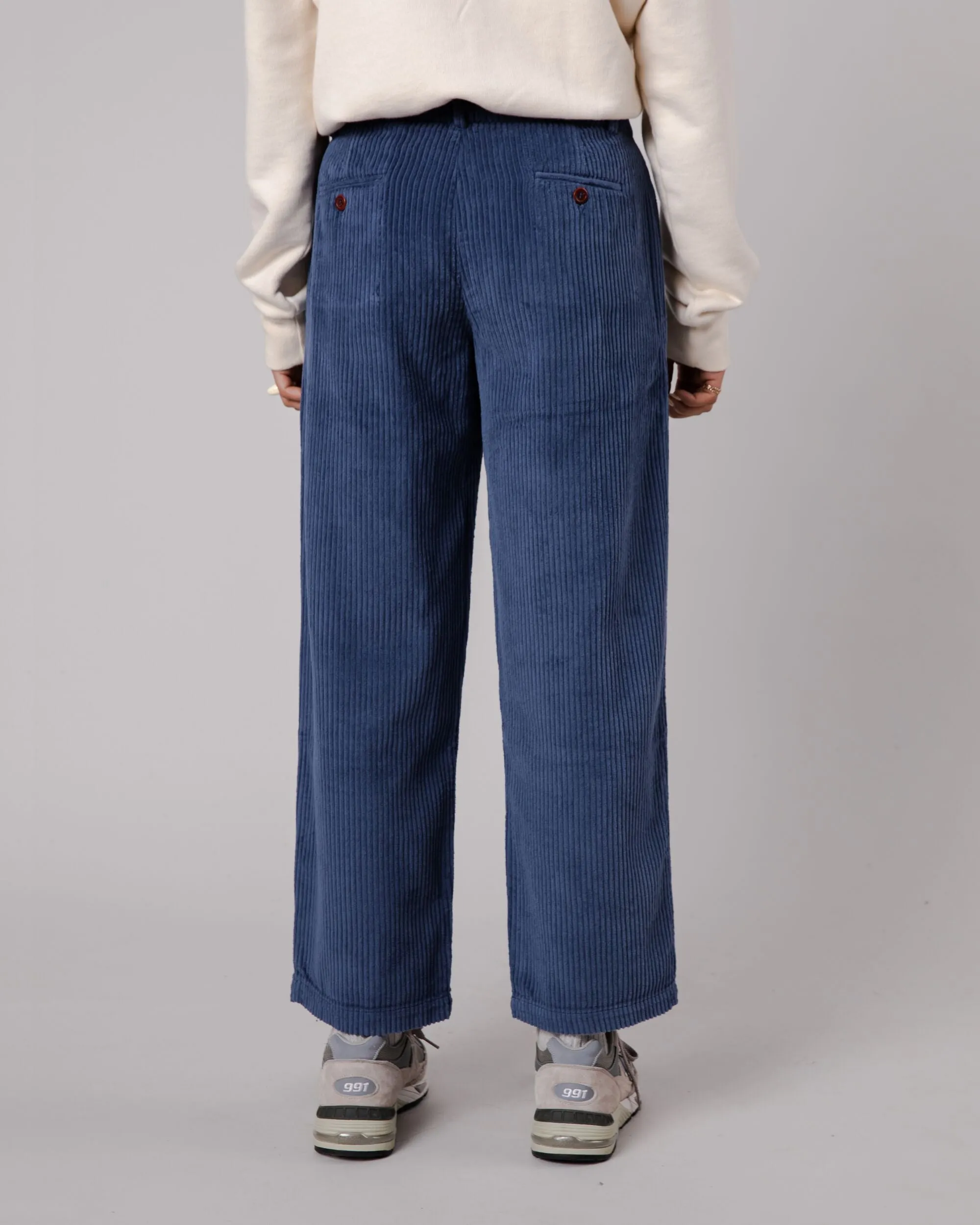 Corduroy Pleated Pants Indigo