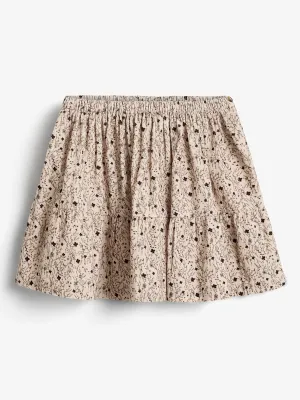 Corduroy Skirt w. Floral Print - Kids - Moonlight/Purple