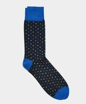 Corgi Dark Navy Spotted Sock in Navy