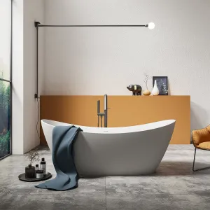 Corian Freestanding Bathtub Curve Edge Matt White