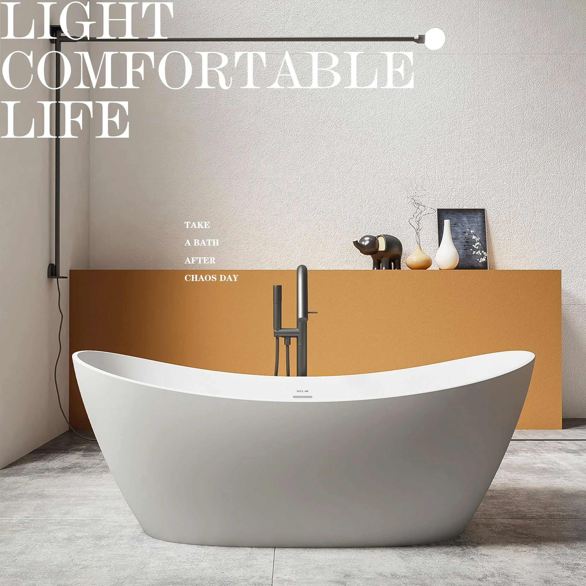 Corian Freestanding Bathtub Curve Edge Matt White