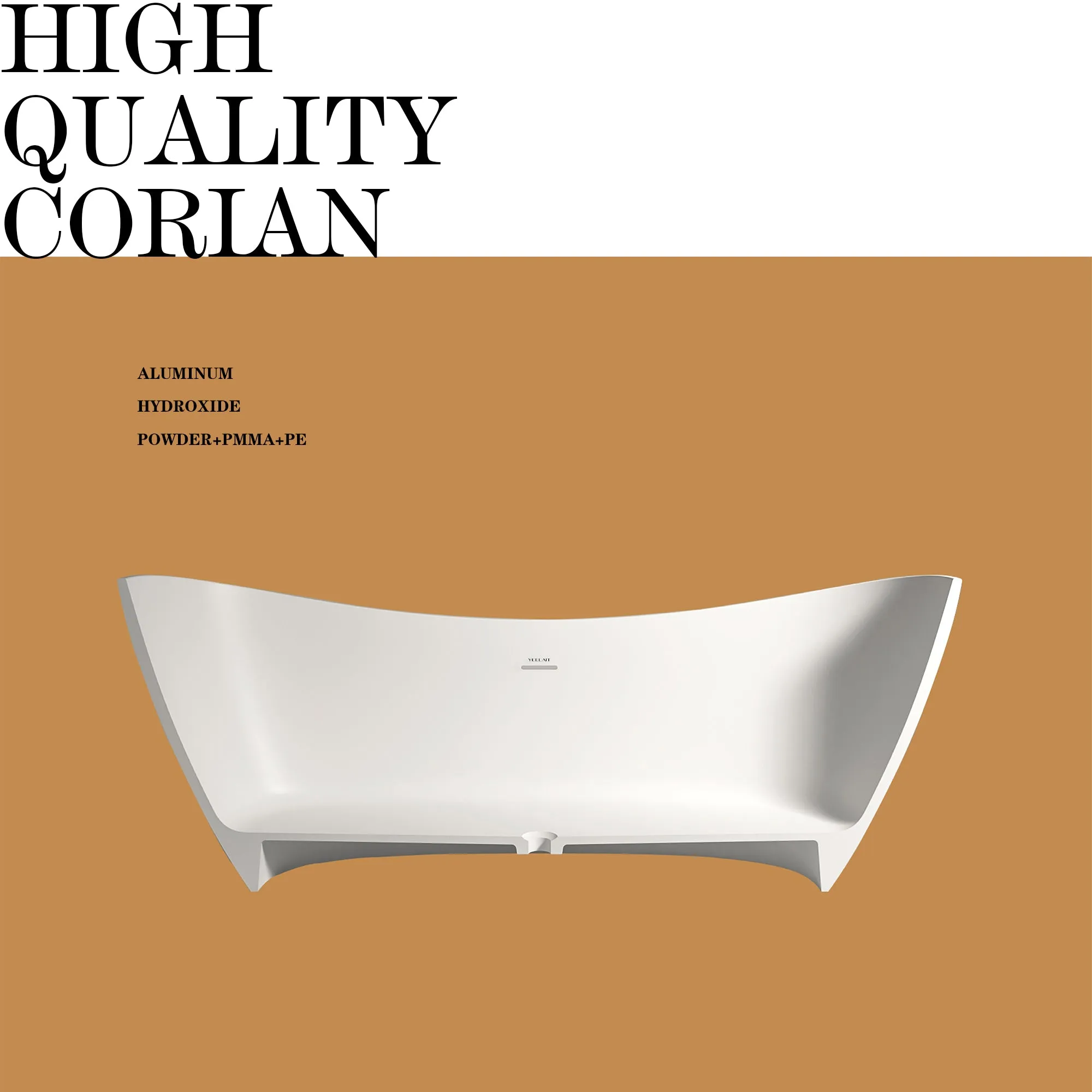 Corian Freestanding Bathtub Curve Edge Matt White