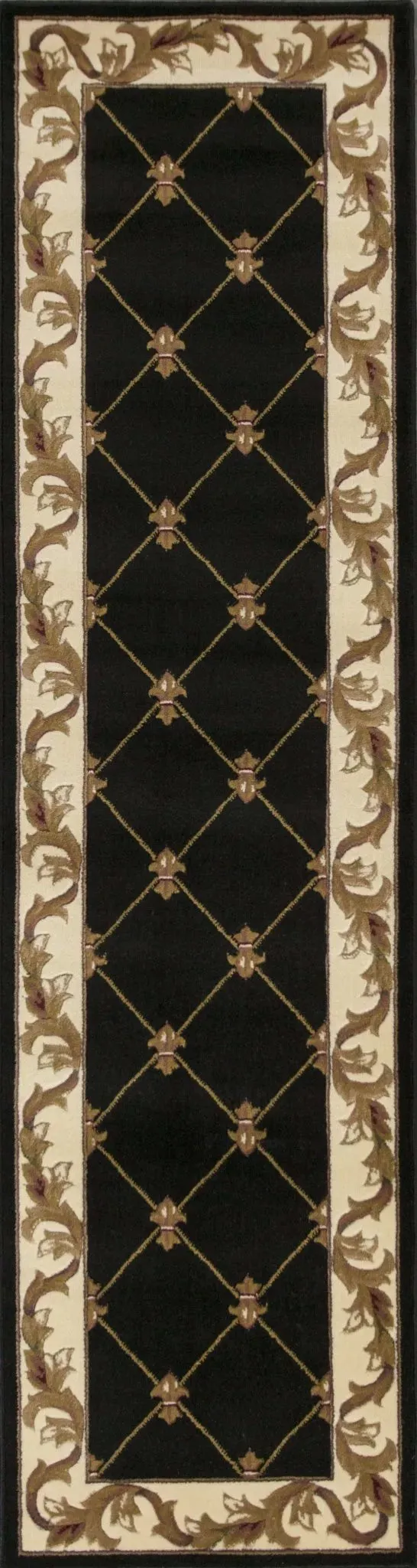 Corinthian 5321 Fleur De Lis Black Rug