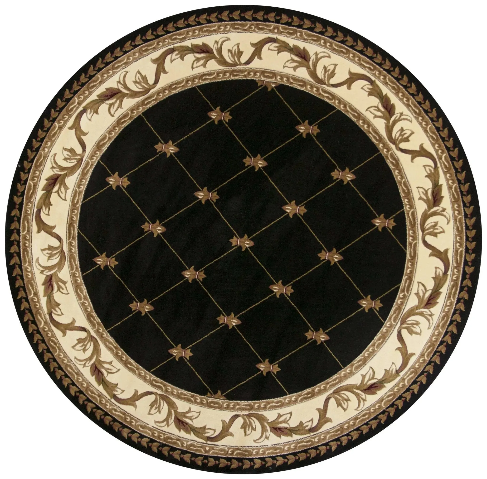 Corinthian 5321 Fleur De Lis Black Rug