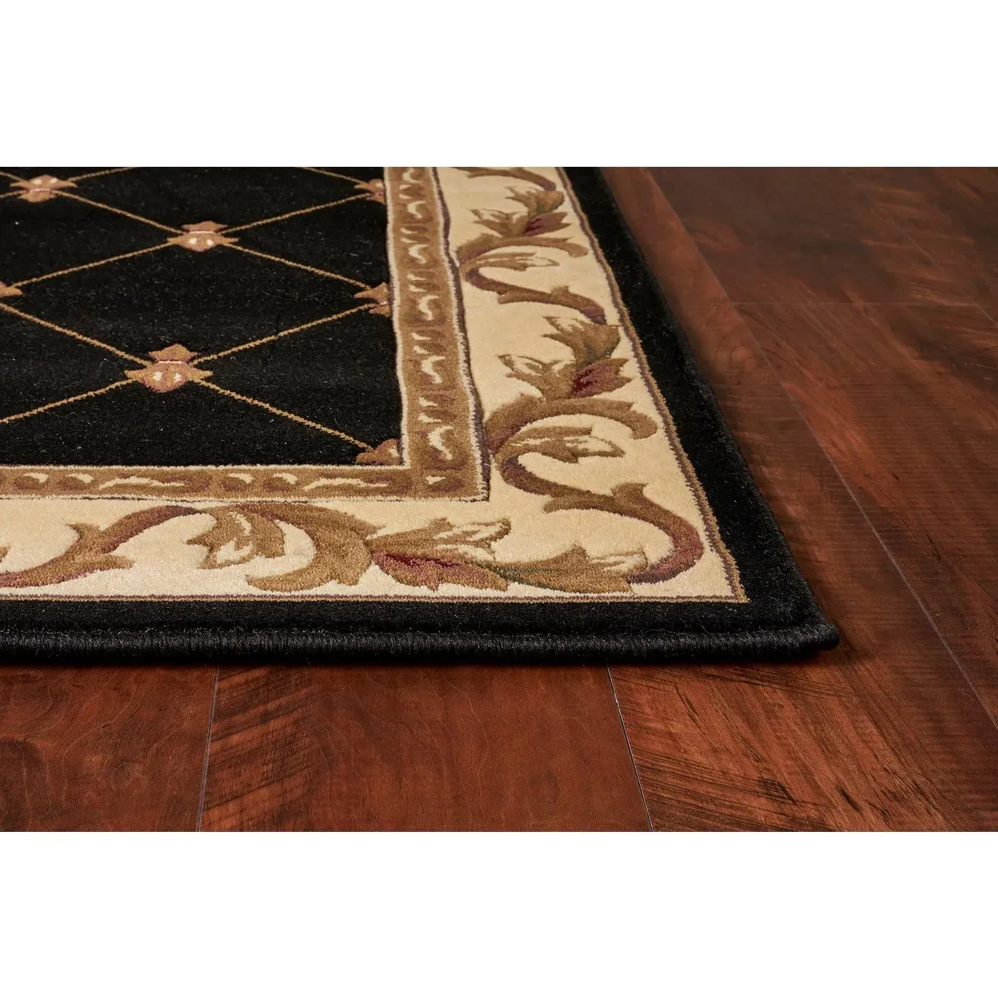 Corinthian 5321 Fleur De Lis Black Rug