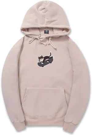 CORIRESHA Teen Kawaii Hoodie Skateboard Cat Casual Long Sleeve Cotton Sweatshirt