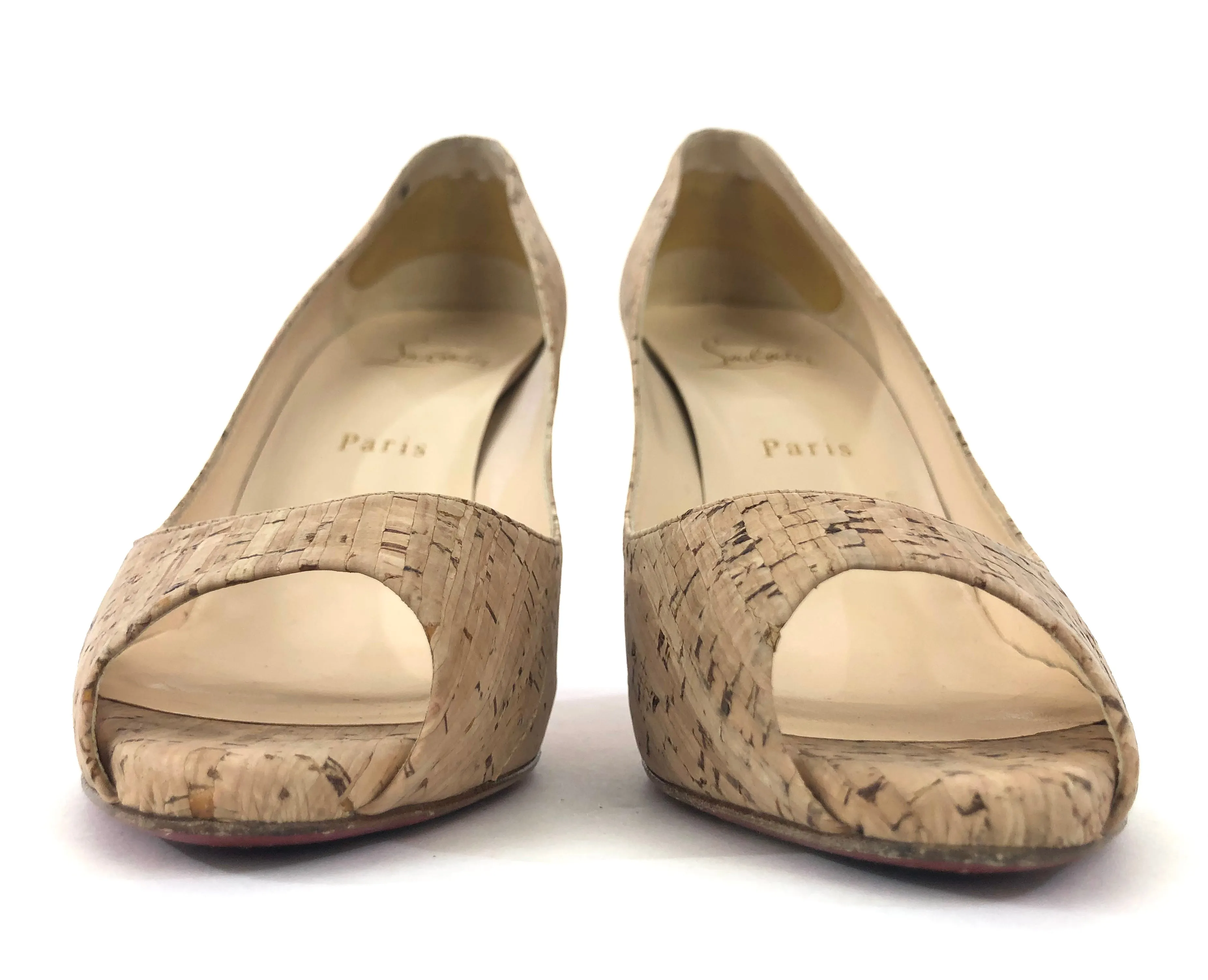 Cork Peep Toe Pumps | Size US 8 - IT 38.5