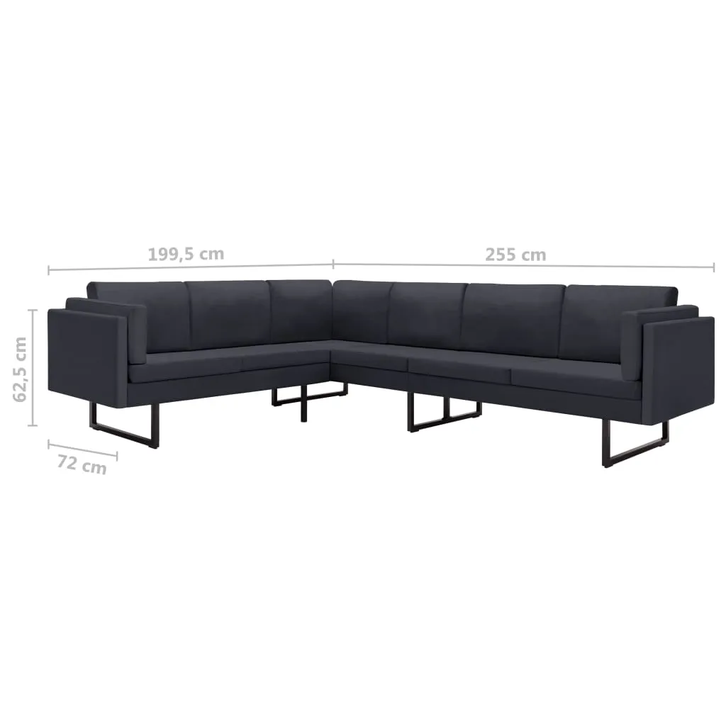 Corner Sofa Dark Grey Fabric