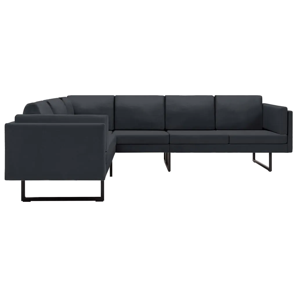 Corner Sofa Dark Grey Fabric