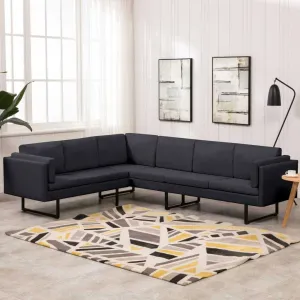 Corner Sofa Dark Grey Fabric