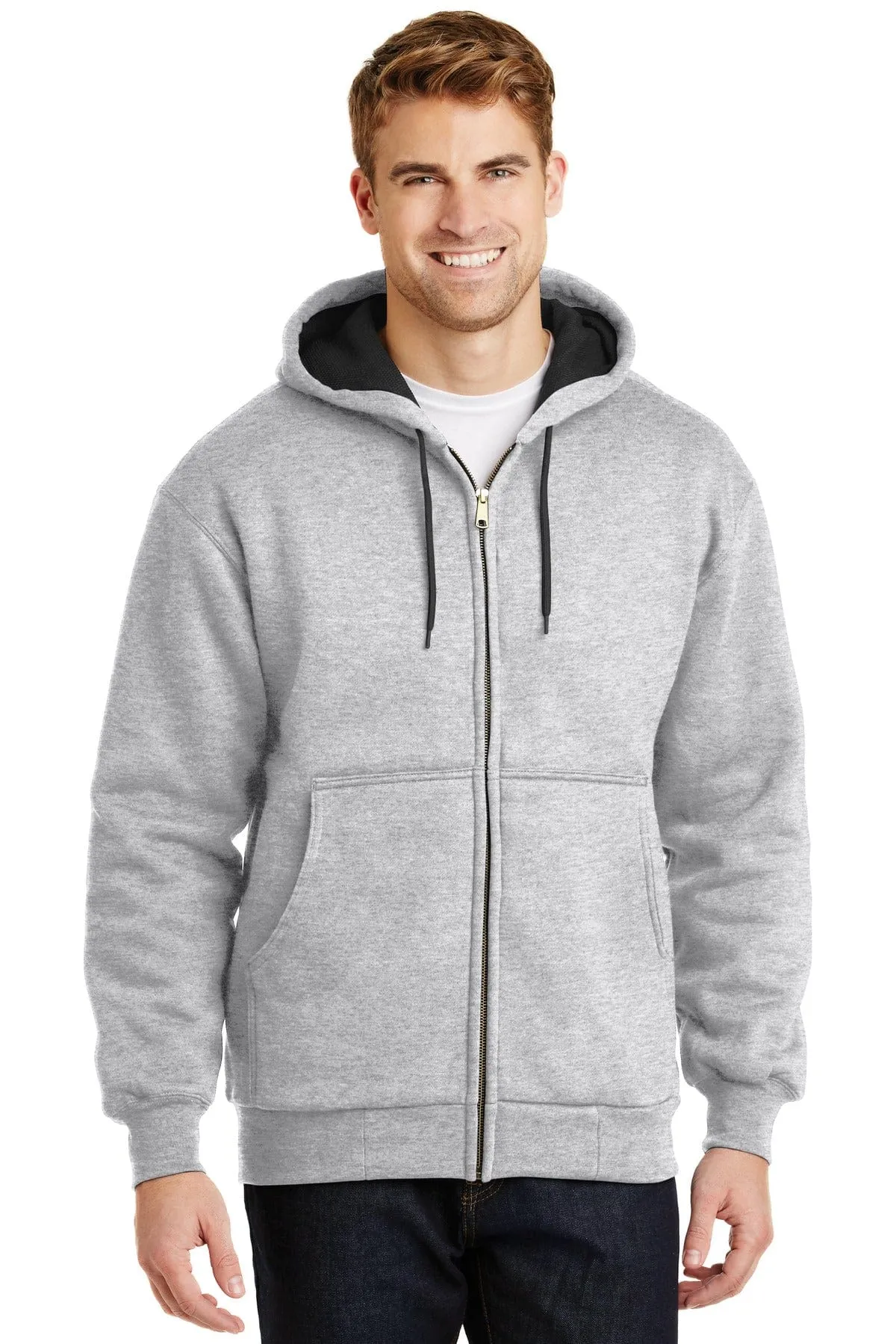 CornerStone Heavyweight Full-Zip Hooded Sweatshirt with Thermal Lining.  CS620