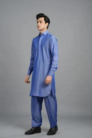 Cornflower Blue Light Inlay Shalwar Kameez SQ7