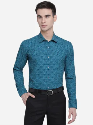 Cornflower Dotted Slim Fit Party Wear Shirt | JB Studio