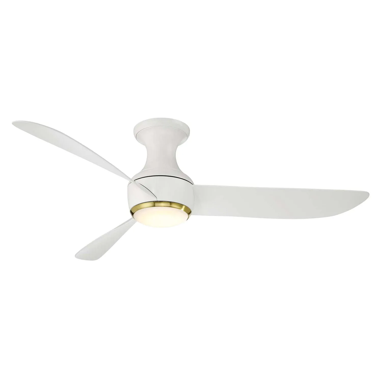 Corona 52" Ceiling Fan in Matte White & Soft Brass Trim