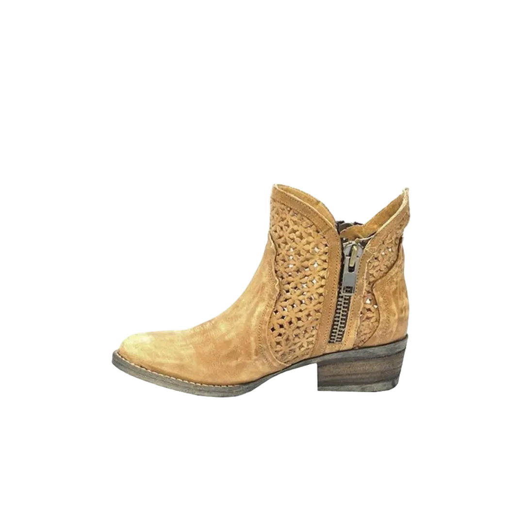 Corral Boots Women's Circle G Tan Cutout Bootie