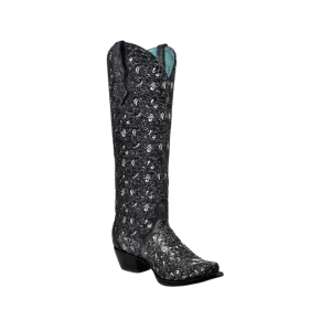 Corral Women's Glitter Overlay Triad Black Boots