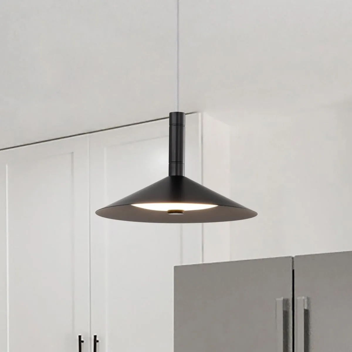 Corrine 10" LED Pendant Light, Matte Balck Finish