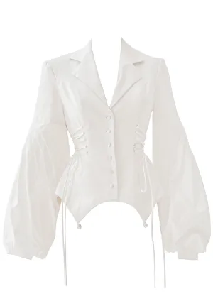 Corset-Style Cotton Blazer