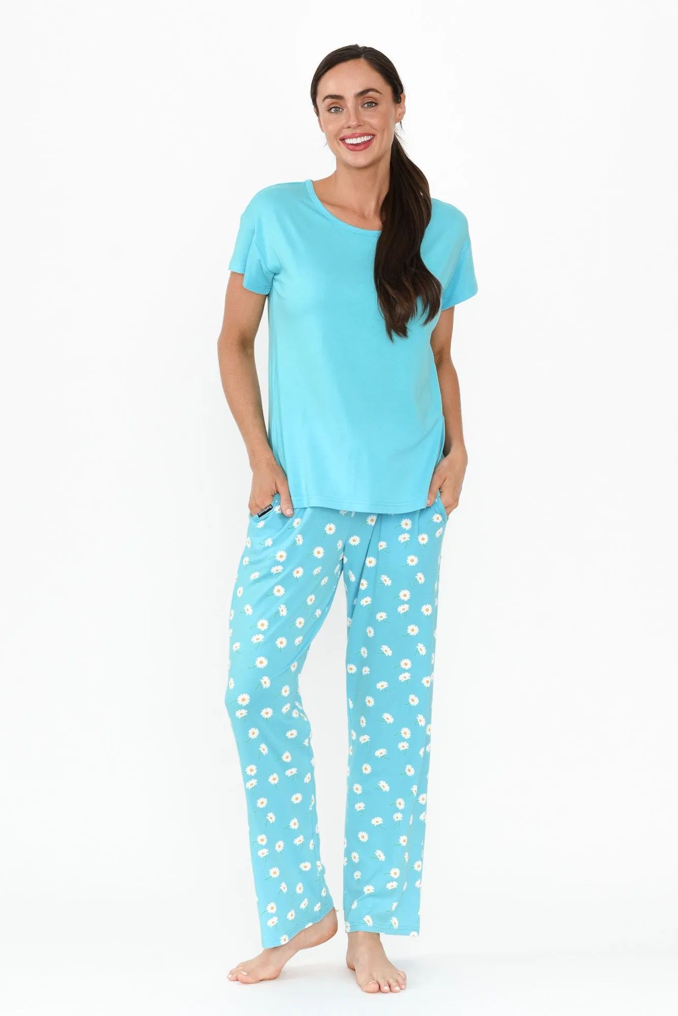 Corten Blue Daisy Bamboo Pyjama Pants