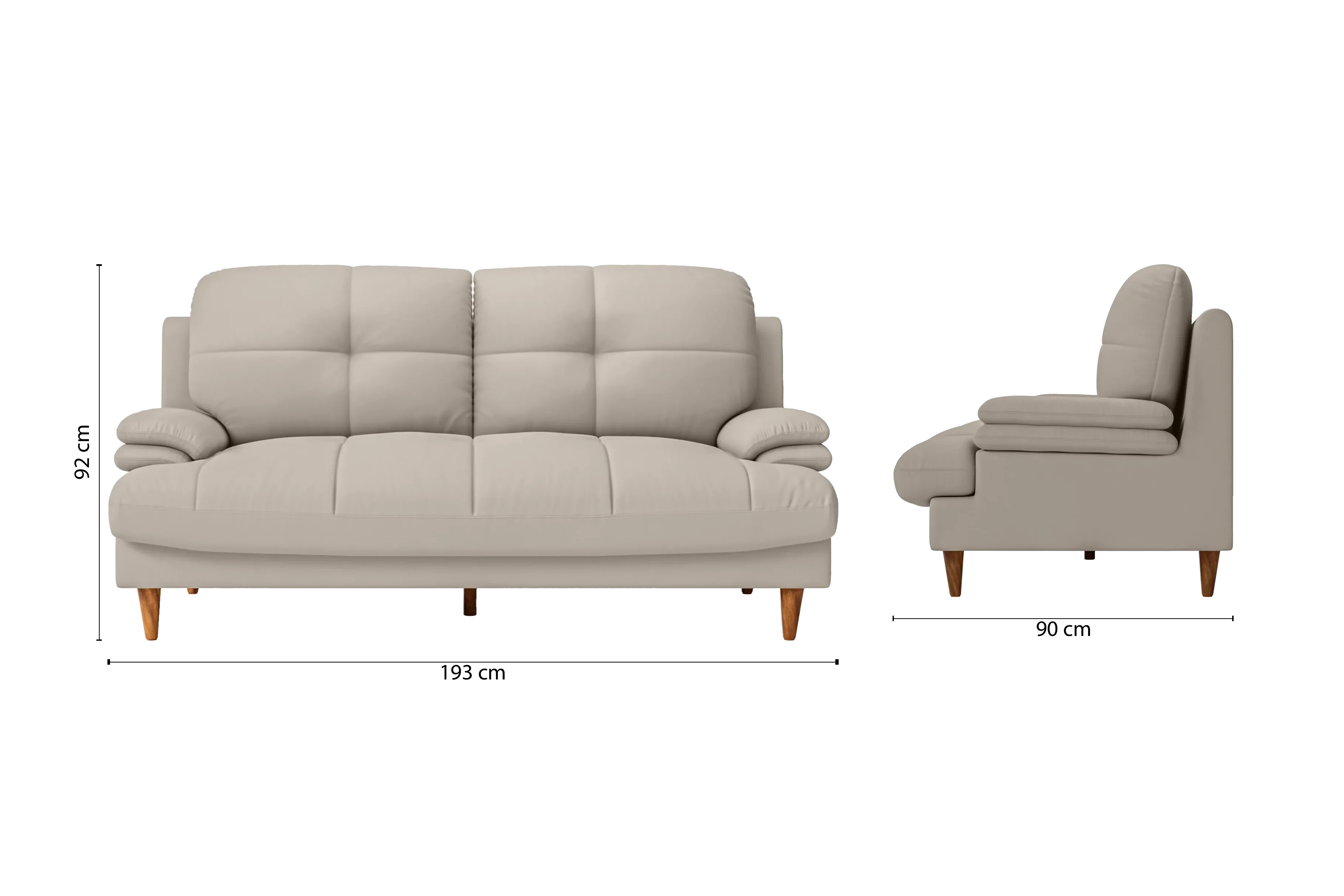 Cosenza 3 Seater Sofa Sand Leather