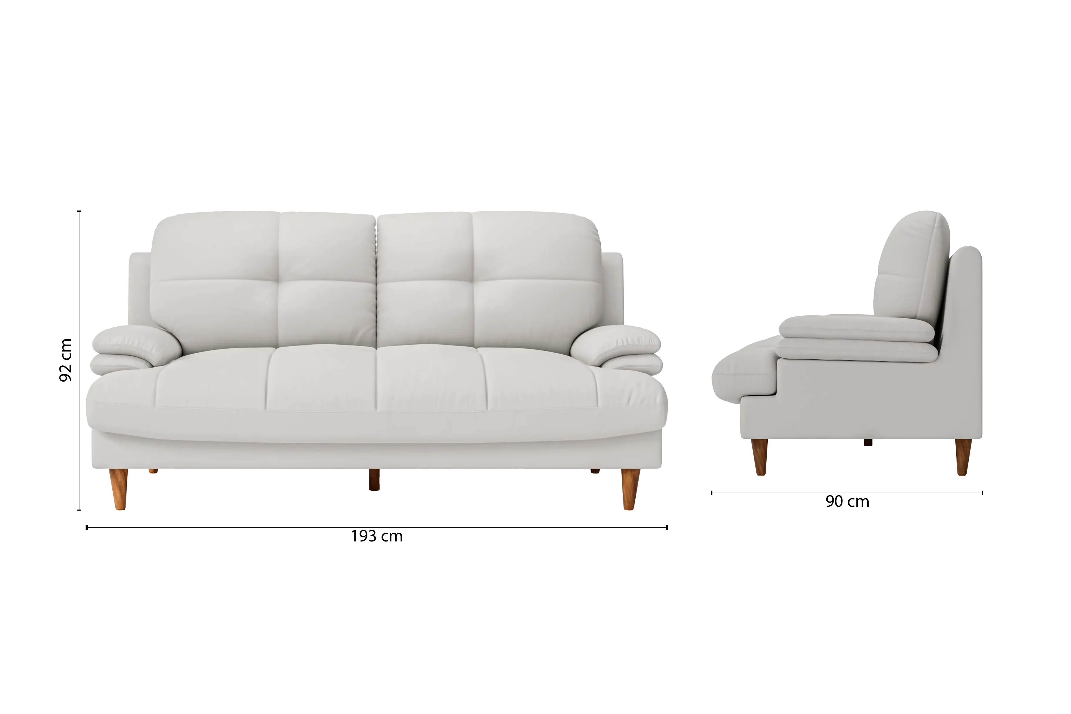 Cosenza 3 Seater Sofa White Leather