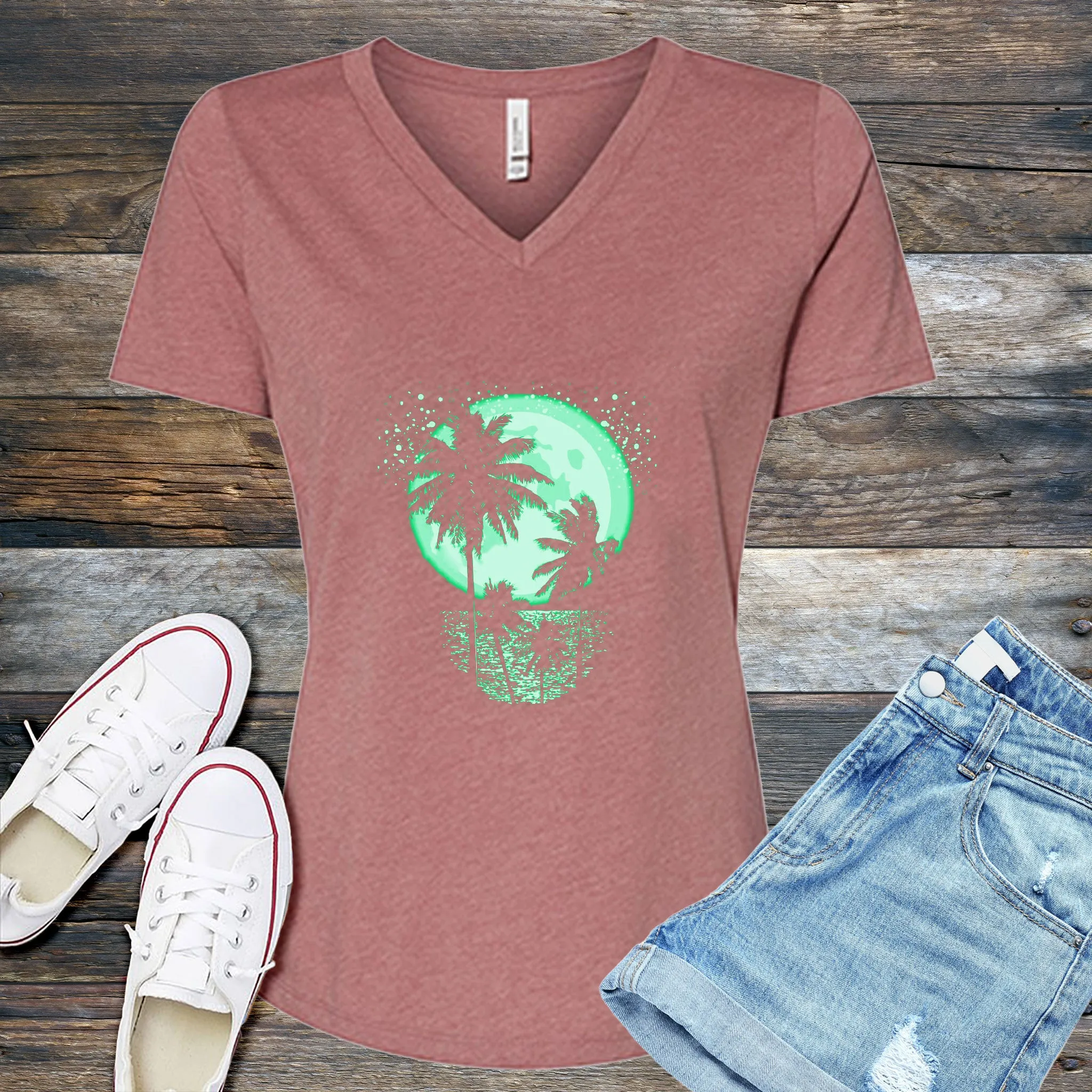 Cosmic Palm Tree V-Neck