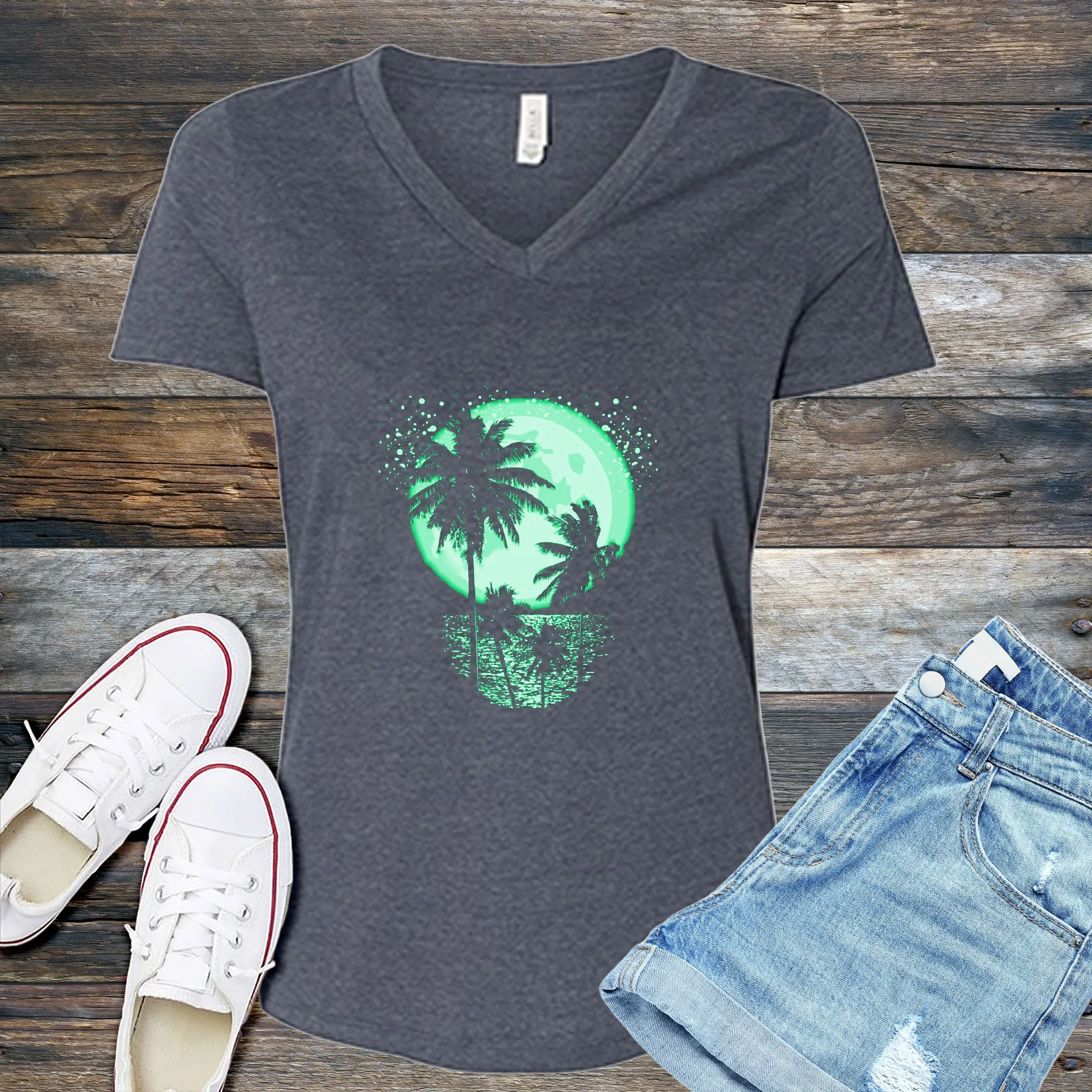 Cosmic Palm Tree V-Neck