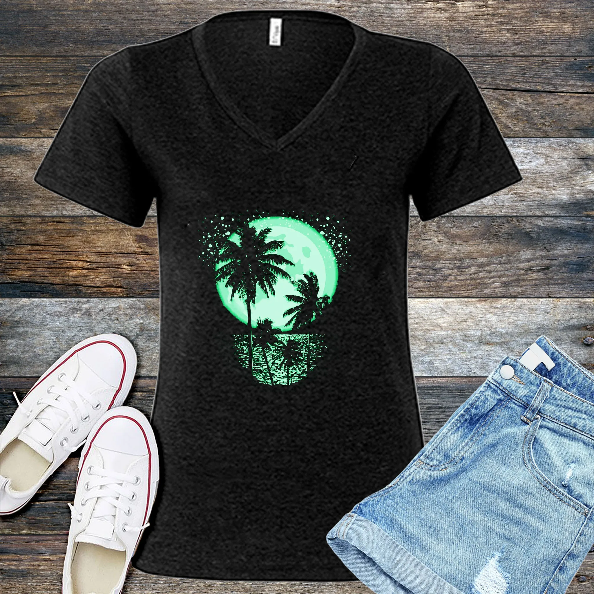 Cosmic Palm Tree V-Neck