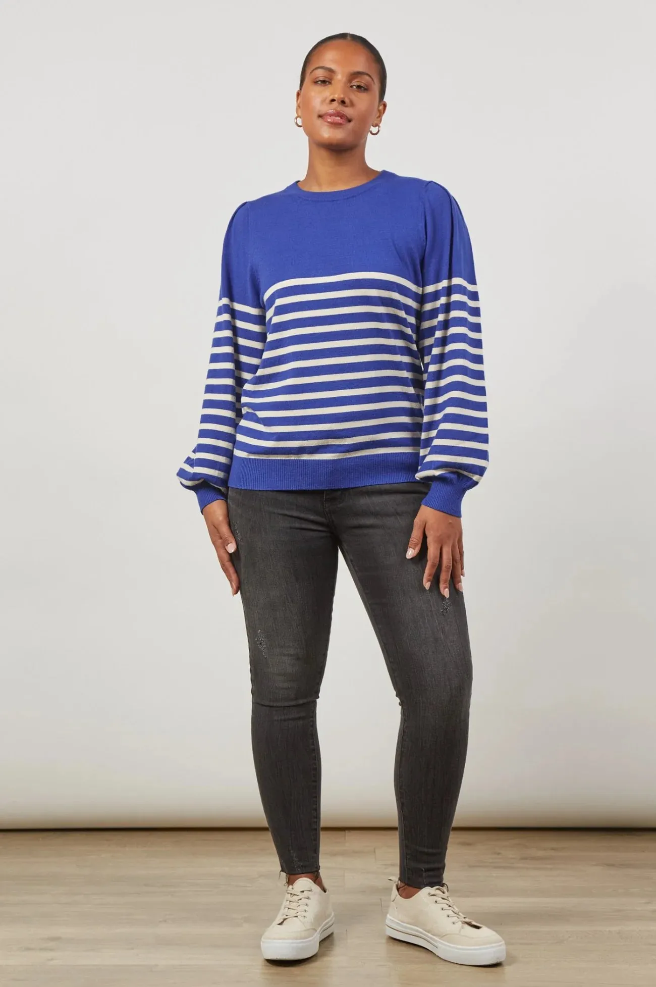 Cosmo Stripe Jumper = Cobalt