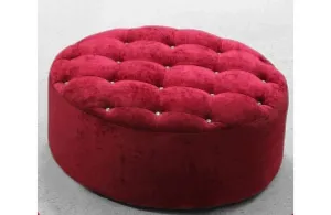 Cosmopolitan Modern Fabric Ottoman Red