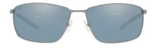 Costa Del Mar Turret Matte Silver Frame -  Gray Silver Mirror 580 Plastic Lens - Polarized Sunglasses