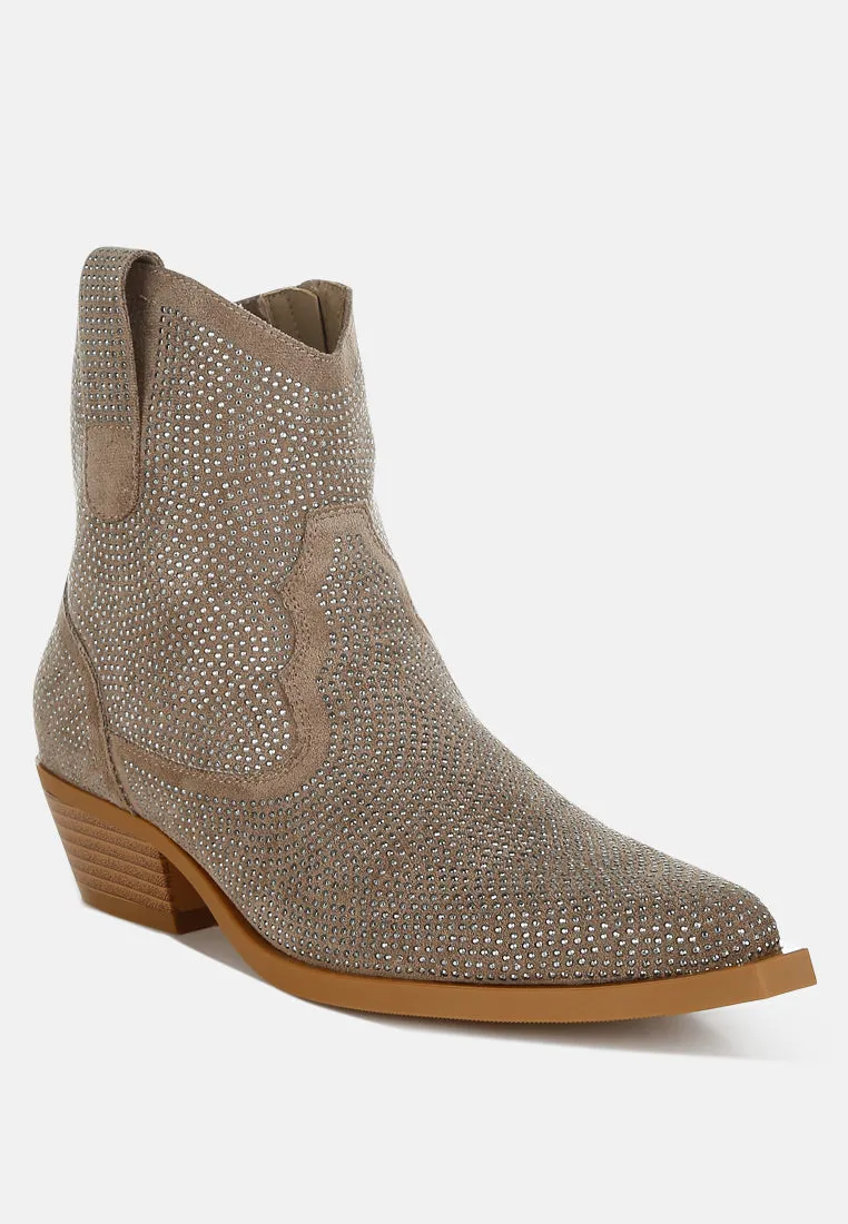 Costello Rhinestones Embellished Cowboy Boots