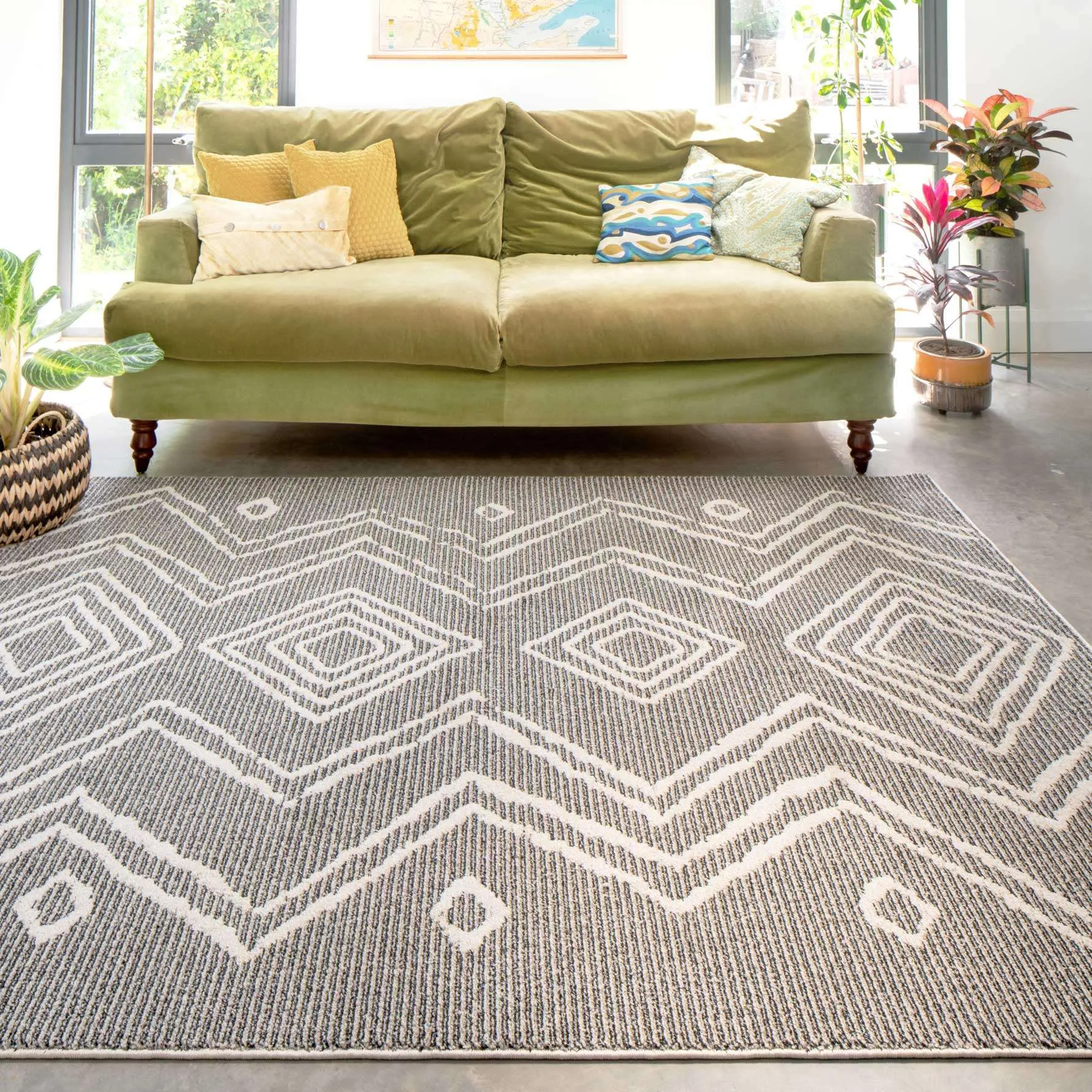 Cosy Soft Underfoot Grey Moroccan Berber Rug - Neva