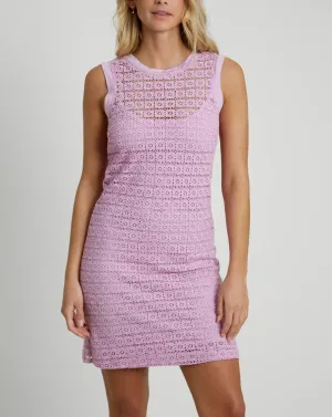 Cotia Crochet Mini Dress in Purple