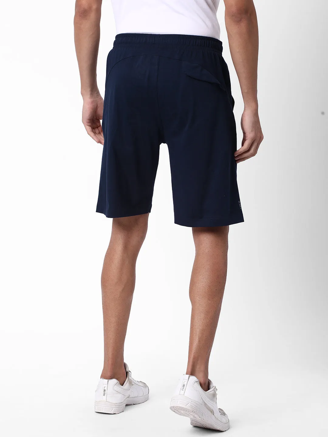 Cotstyle Men's Super Combed Cotton Regular Fit Solid Shorts with Side Pockets - Navy, Style no.SH902